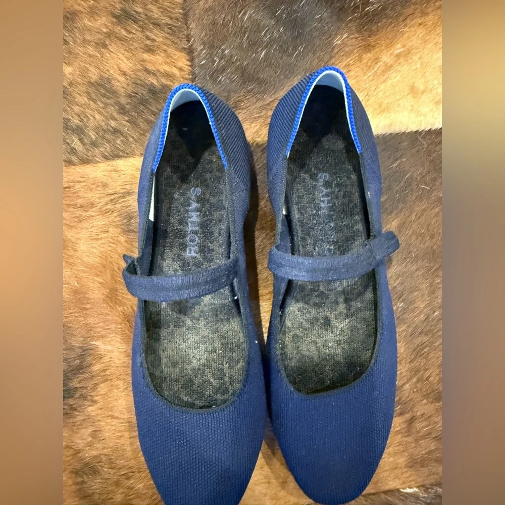 Rothy's Navy Mary Jane Flats with Strap